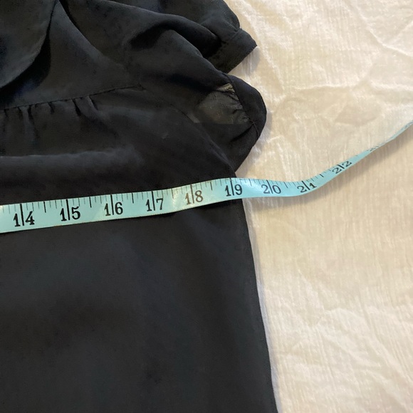 Retro Frenchie navy crepe blouse with cute Peter Pan collar size medium - Picture 5 of 8